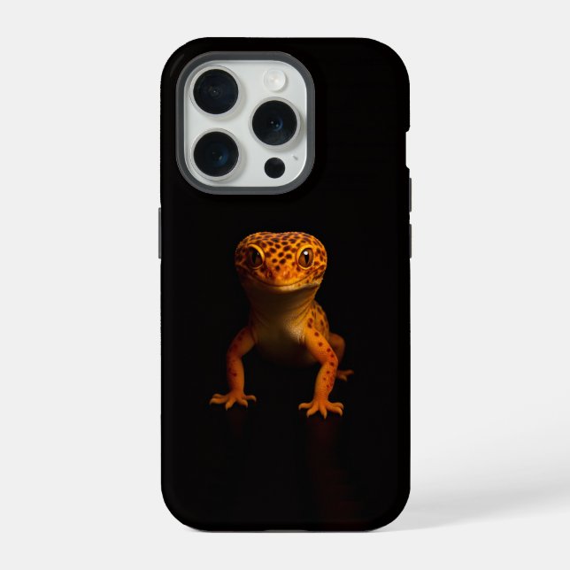 Coque iPhone Black 4 Luxe iPhone 15 Pro Mate Léopard Gecko (Verso)