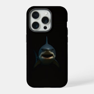 Coque iPhone 15 Pro Black 4 Luxe iPhone 15 Pro Mate, Requin Blanc