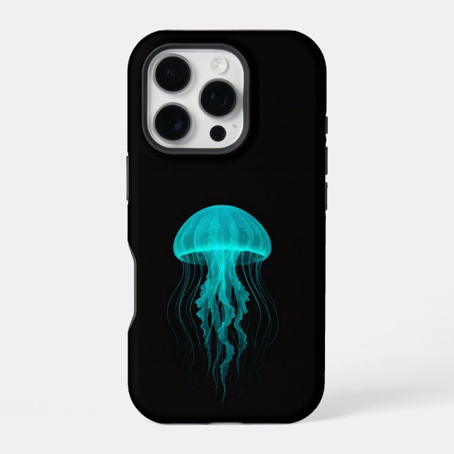 Coque iPhone Black 4 Luxe iPhone 16 Pro, Méduse Verte (Verso)