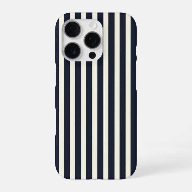Coque iPhone Black and Cream Striped Phone Case (Verso)