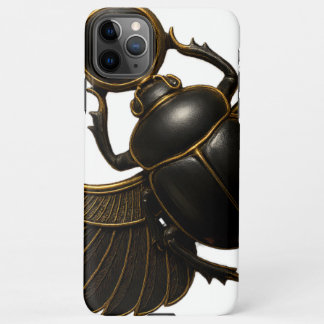 Coque iPhone 11Pro Max Black and Gold Pharaonic Beetle iPhone Case