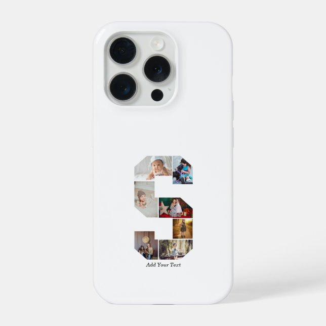 Coque iPhone Black and White Letter S Photo Collage (Verso)