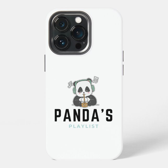 Coque iPhone Black Blue Panda Playlist iPhone 13 Pro Coques (Dos)