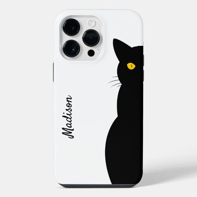 Coque iPhone BLACK CAT Golden Eyes Personnalisable (Verso)