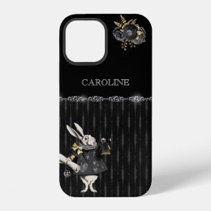 Coque iPhone 12 Black Gold Alice au pays des merveilles