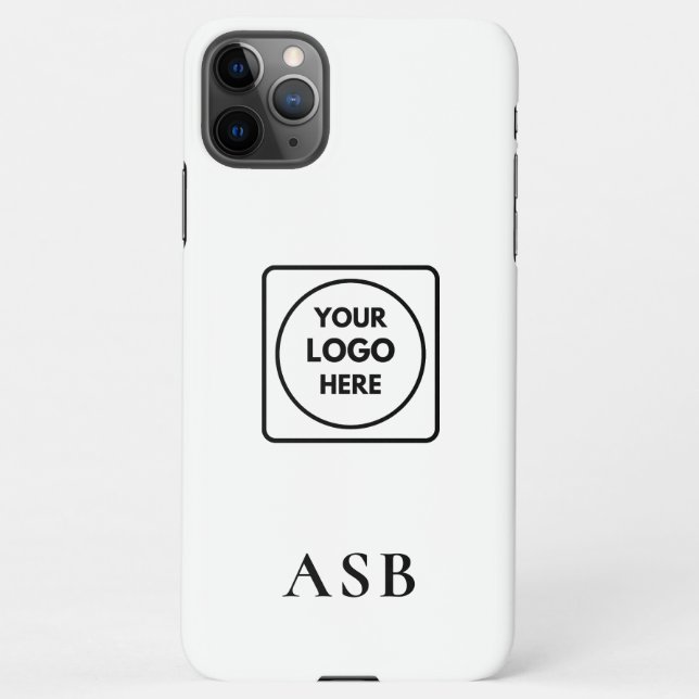 Coque iPhone Black Monogram Custom Logo Photo iphone case (Dos)