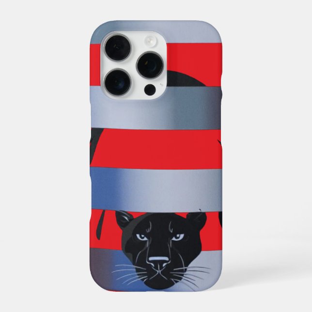 Coque iPhone Black Panther Peeking Through Stripes – Sleek Mini (Verso)