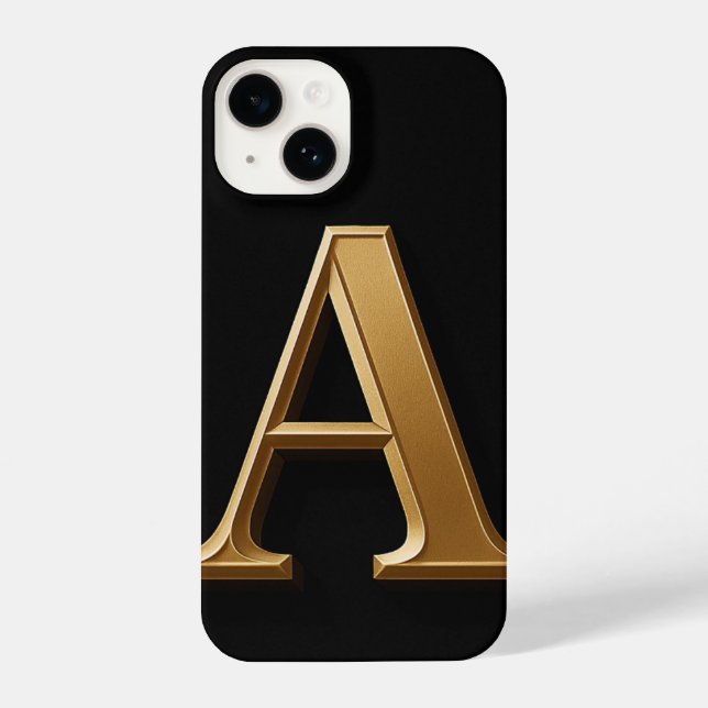 Coque iPhone “Black Phone Case with Bold ‘A’ – Sleek, Trendy (Verso)