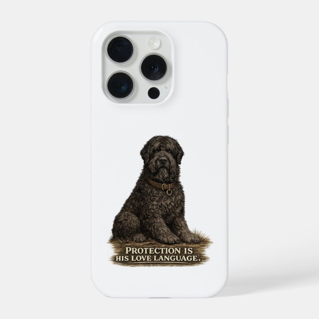 Coque iPhone Black Russian Terrier – Langage de l'amour (Verso)