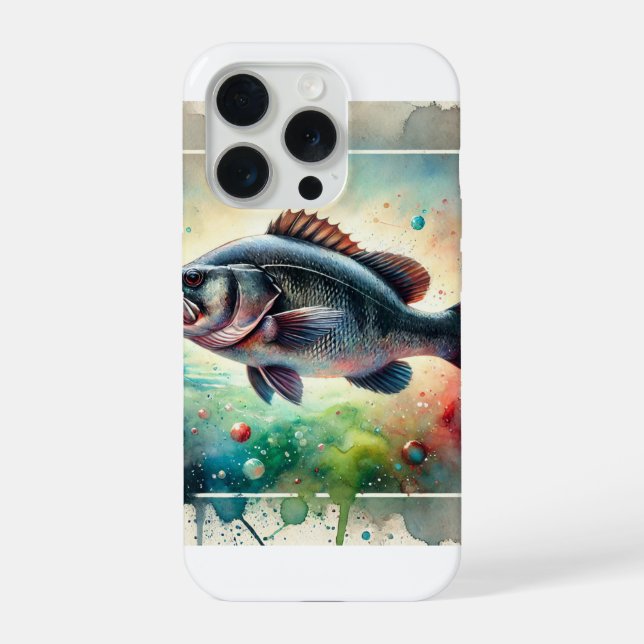 Coque iPhone Black Sea Bass 200624AREF101 - Watercolor (Verso)
