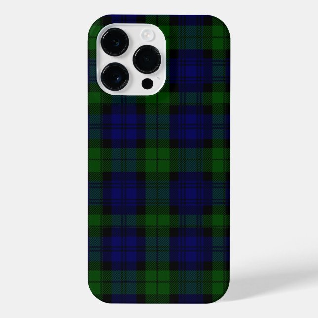 Coque iPhone Black Watch Tartan bleu vert Plaid (Verso)