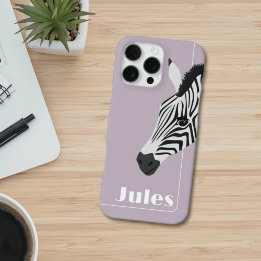 Coque iPhone 16 Pro Max Black White Zebra Pink ajouter Nom
