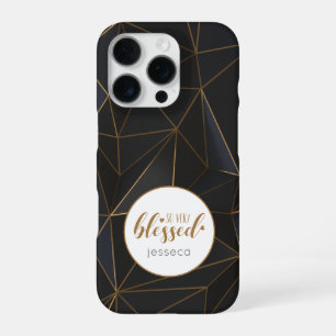 Coque iPhone 16 Pro BlackGold si bienheureux personnalisé