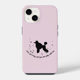 Coque Pour iPhone 14 Blague de chien caniche Résumé Tache d'encre Drôle