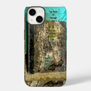 Coque Pour iPhone 14 Blagues de squelette grunge (personnalisées)