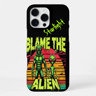 Coque iPhone 16 Pro Max Blâmer l'Alien dans un Cadre Cosmique