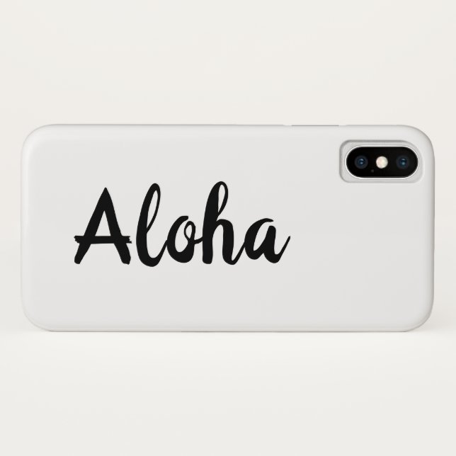 Coque iphone blanc Aloha (Dos (Horizontal))
