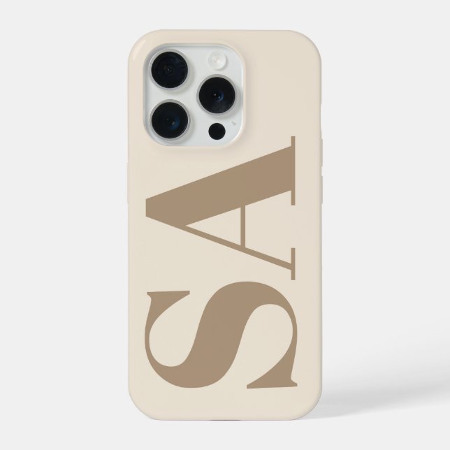 Coque iPhone Blanc Antique tendance avec étui à monogramme Case (Verso)