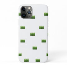 Coque iphone blanc avec patchs d'herbe verte - Nat