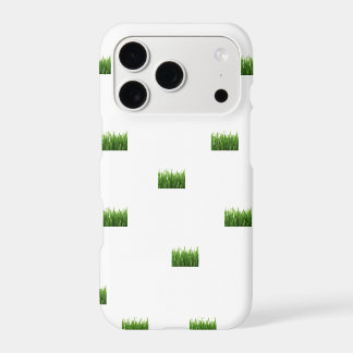 Coque iphone blanc avec patchs d'herbe verte - Nat