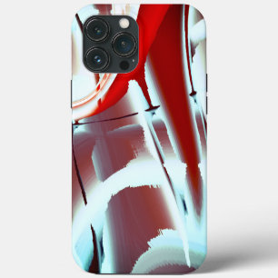 Etui iPhone 13 Pro Max Blanc cassé à rouge peinture numérique recadrée ag