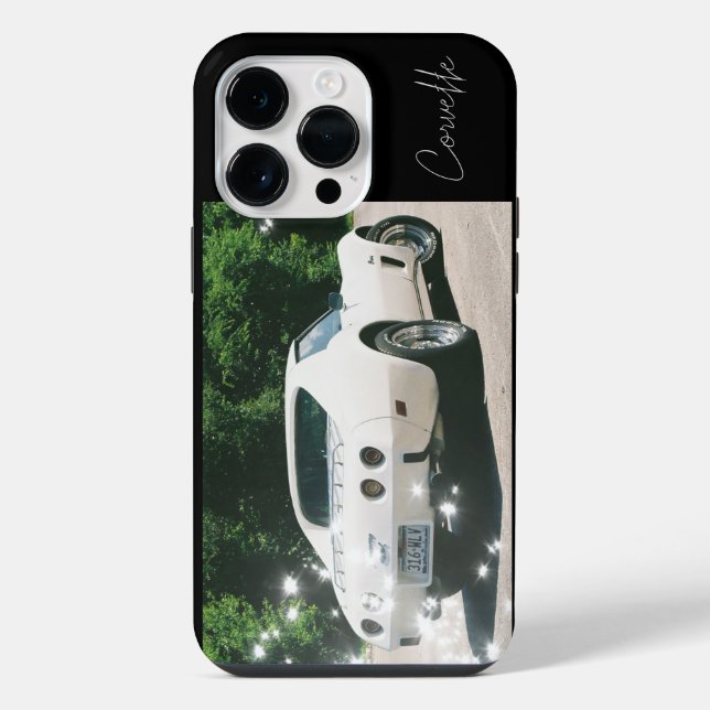 Coque iPhone Blanc classique 1975 Corvette Stingray (Verso)