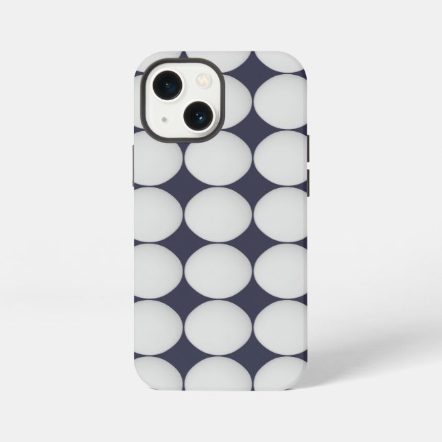 Coque iPhone Blanc simple sur bleu minuit (Verso)