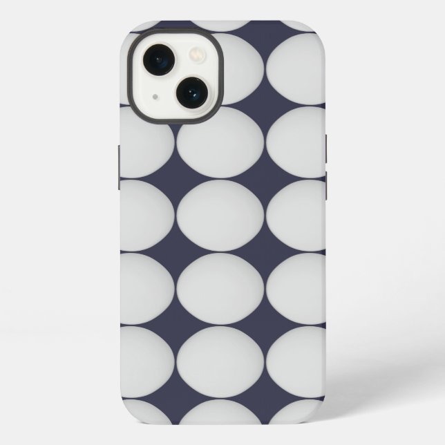 Coque iPhone Blanc simple sur bleu minuit (Verso)