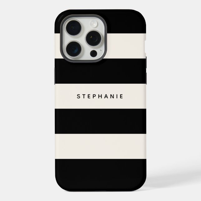 Coque iPhone Blancs noirs et lunettes avec nom (Verso)