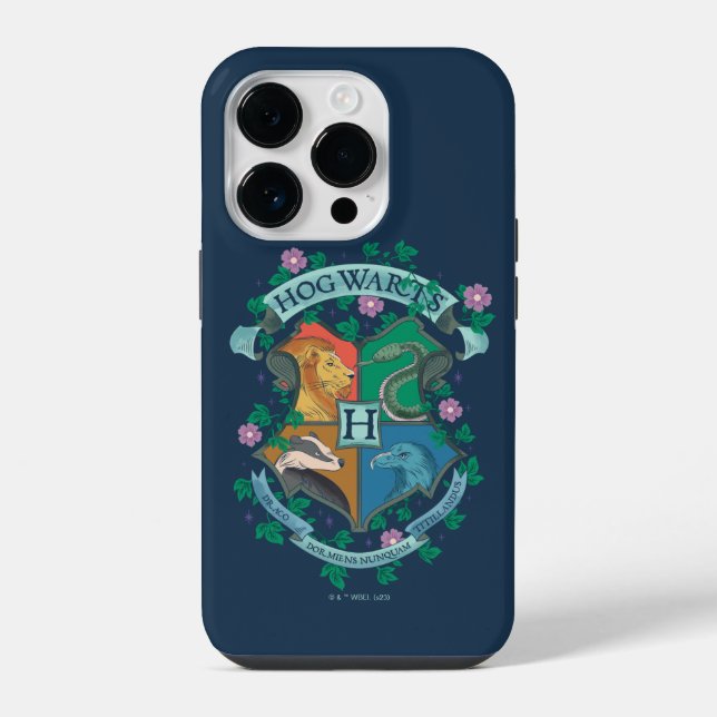 Coque iPhone Blason floral HOGWARTS™ (Verso)