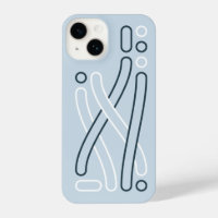 Blau monochrom Linienmuster iPhone Hülle