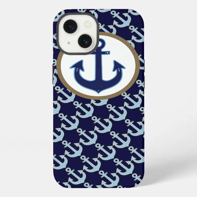 Coque iPhone bleu anchor & anchors (Verso)