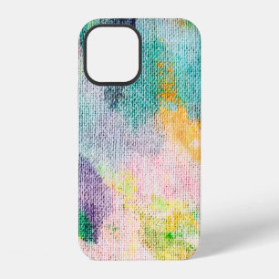 Coque iPhone 12 Bleu Artistique. Présentation Contemporaine Blanch