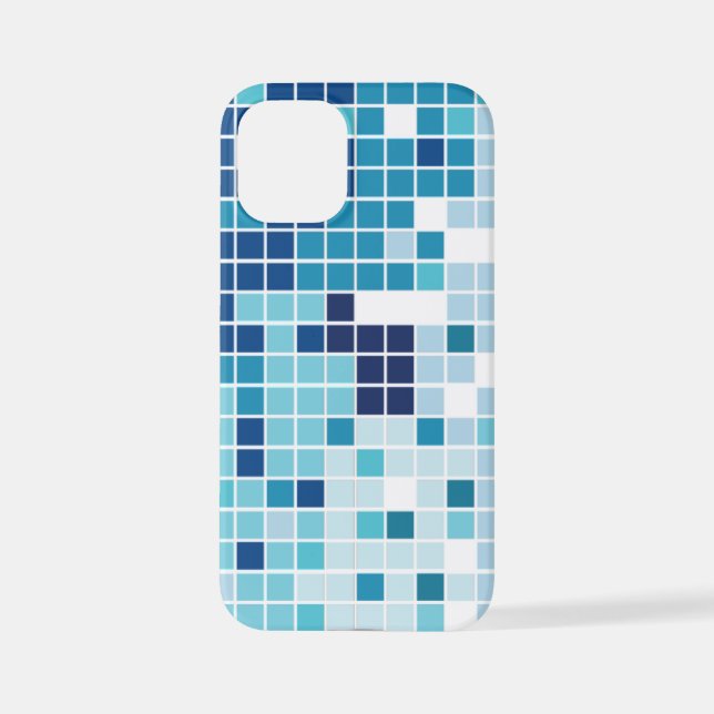 Coque iPhone bleu, carrelage, mosaïque (Verso)