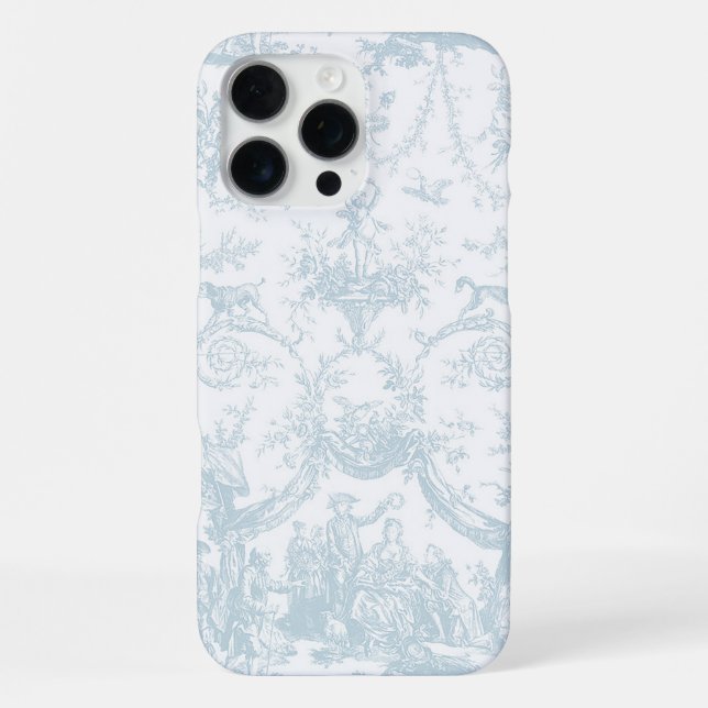 Coque iPhone Bleu clair et toile blanche (Verso)
