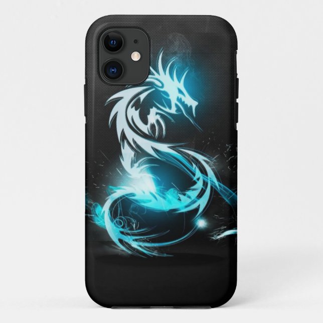 Coque iphone bleu de dragon (Dos)