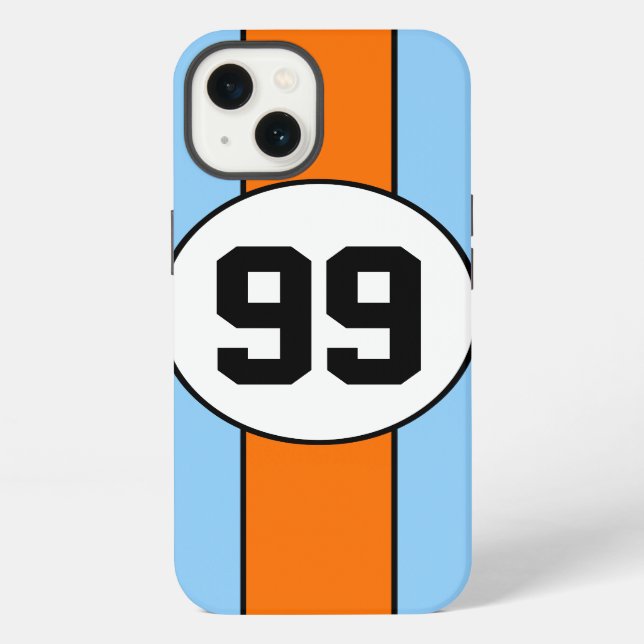 Coque iPhone Bleu de poudre et cas fait sur commande de (Verso)