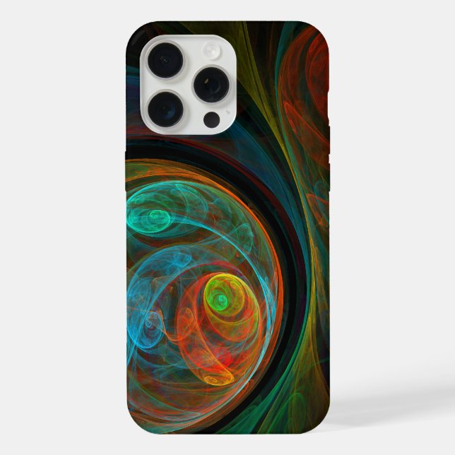 Coque iPhone Bleu de renaissance Art Abstrait (Verso)