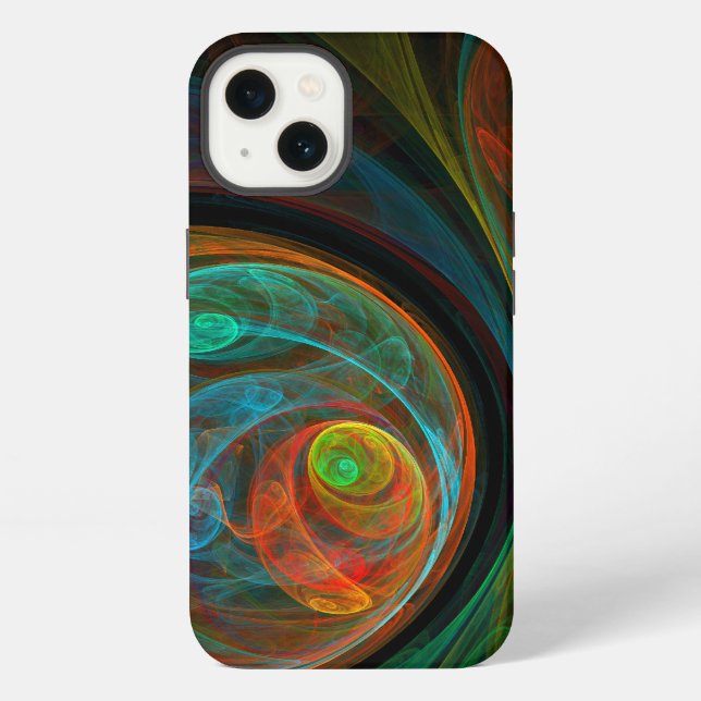 Coque iPhone Bleu de renaissance Art Abstrait (Verso)