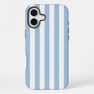 Coque iPhone 16 Plus Bleu doux en bandes intemporelles