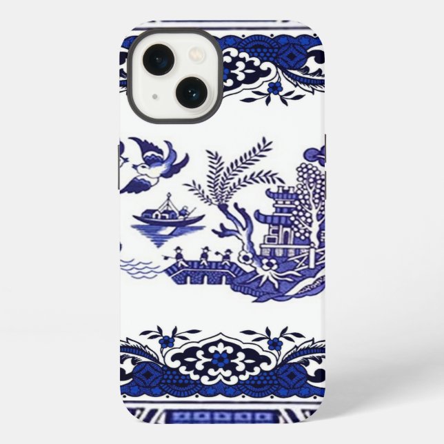 Coque iPhone Bleu et blanc Chine bleu Willow Design (Verso)