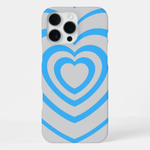 Coque iPhone 16 Pro Max Bleu et gris Coeur esthétique