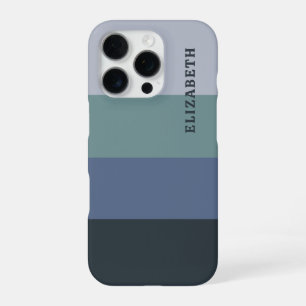 Coque iPhone 16 Pro Bleu et Gris Motif