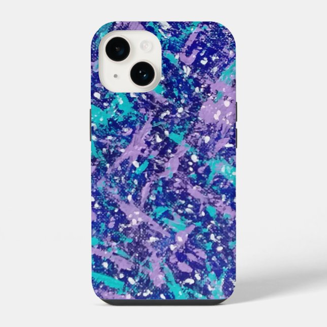Coque iPhone Bleu et violet (Verso)