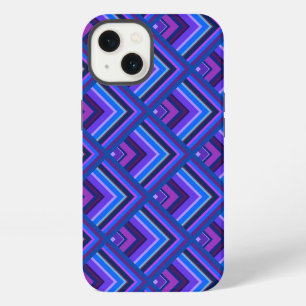 Etui iPhone 13 Bleu et violet bande motif Coque-Mate iP