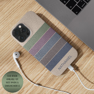 Coque iPhone 16 Pro Max Bleu foncé beige marron violet vert personnalisé r