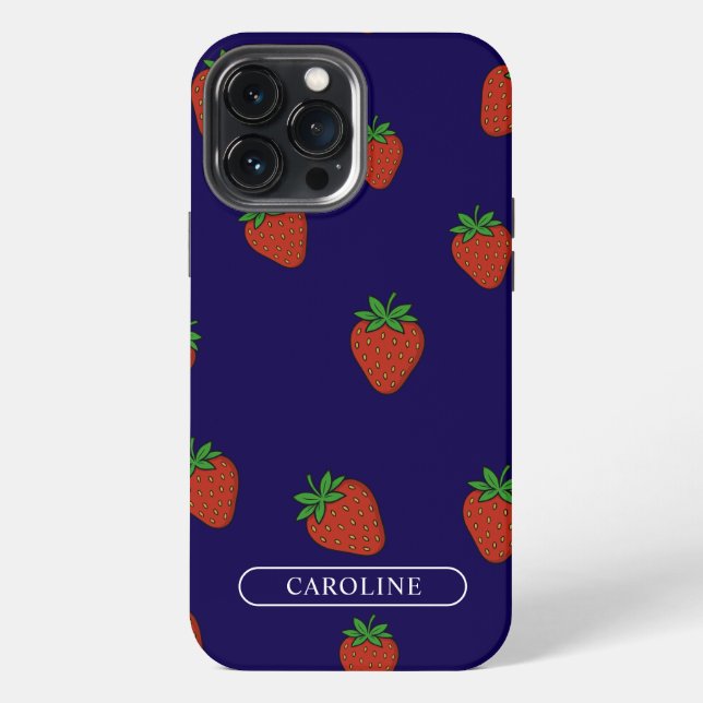 Coque iPhone Bleu fraise personnalisé (Verso)