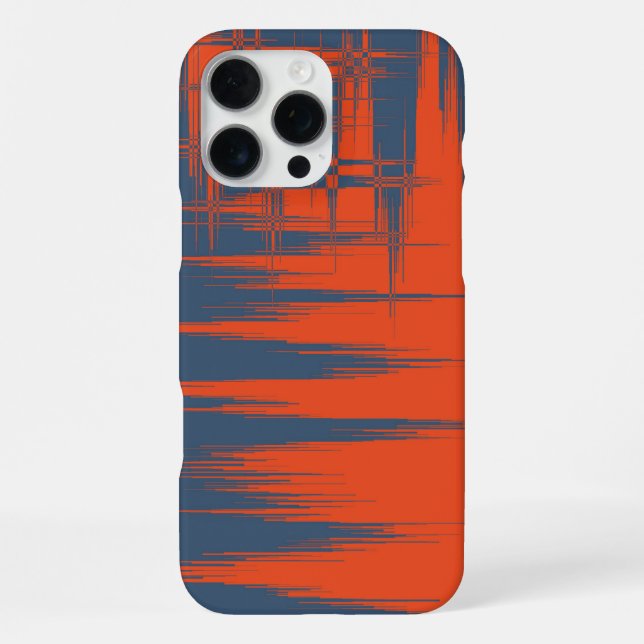 Coque iPhone Bleu marine et orange (Verso)