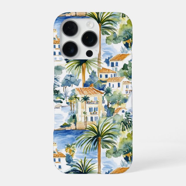 Coque iPhone Bleu Méditerranéen Tropical   (Verso)