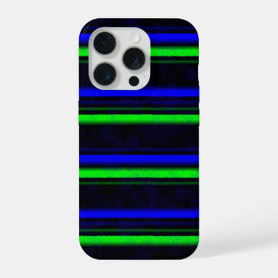 Coque iPhone 15 Pro Bleu Noir Grandes Vertes
